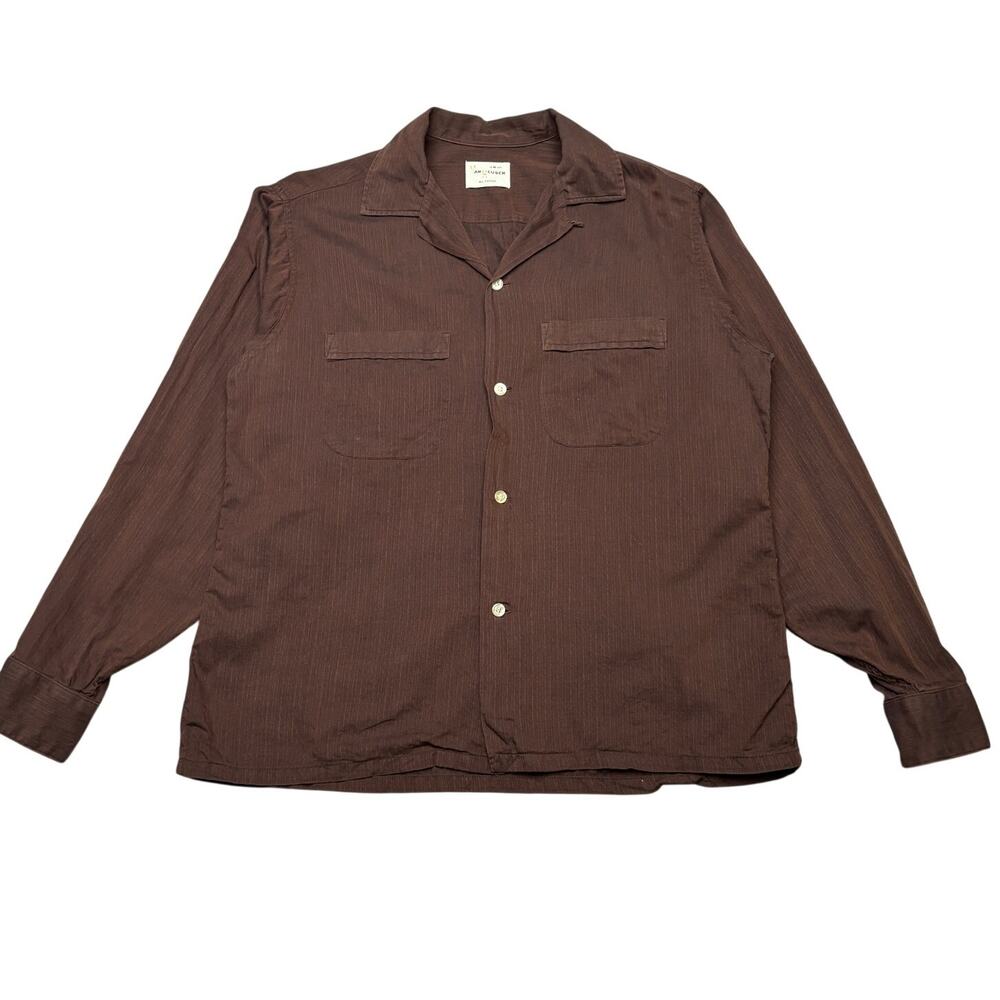 Vintage 1950s Van Heusen Loop Collar Cotton Shirt Men's M Shirt Rockabilly